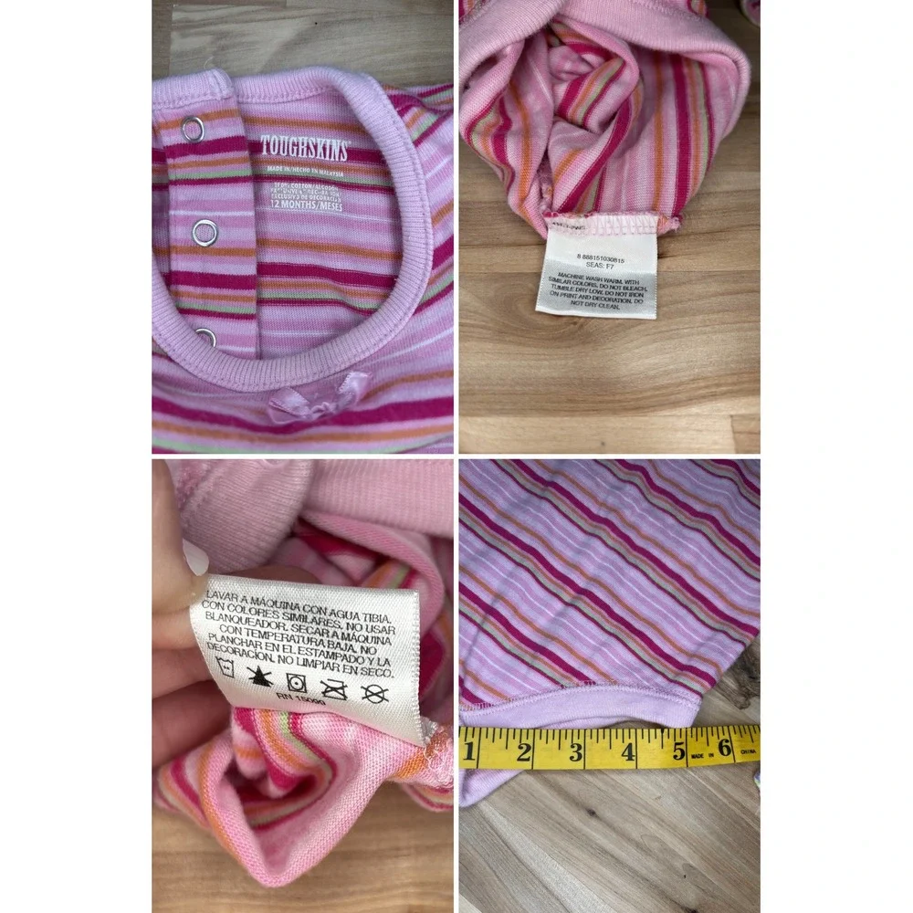 Baby Girl 4pc Bundle 12M Carters Dress Cherokee Jeans Toughskins Okie Dokie Tops